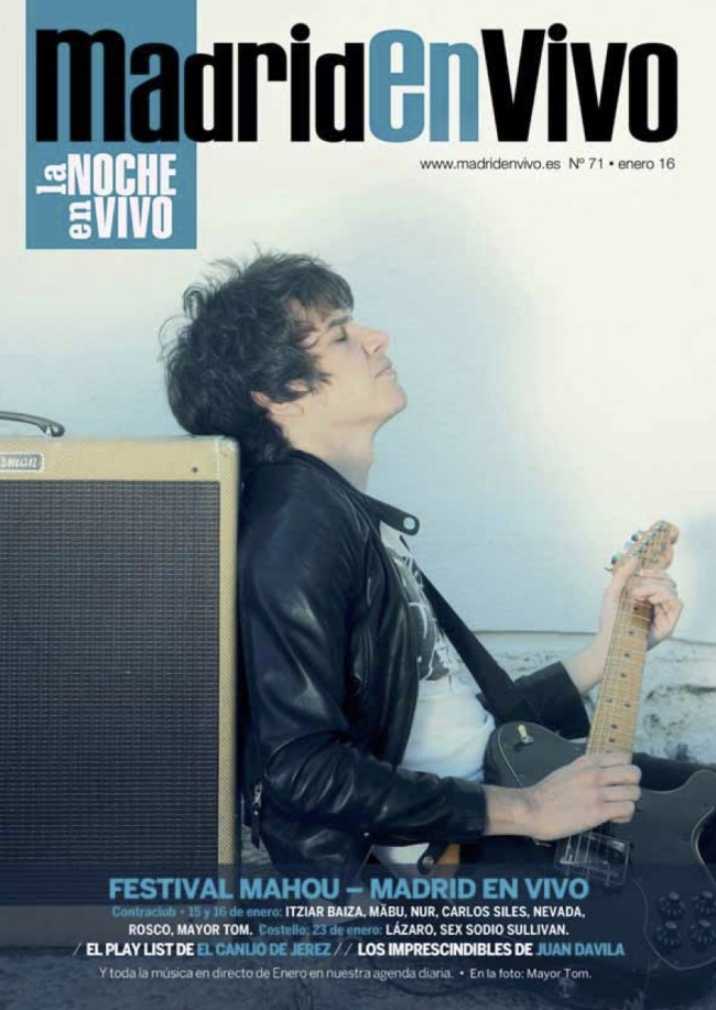 MAYOR TOM portada de la revista Madrid en Vivo